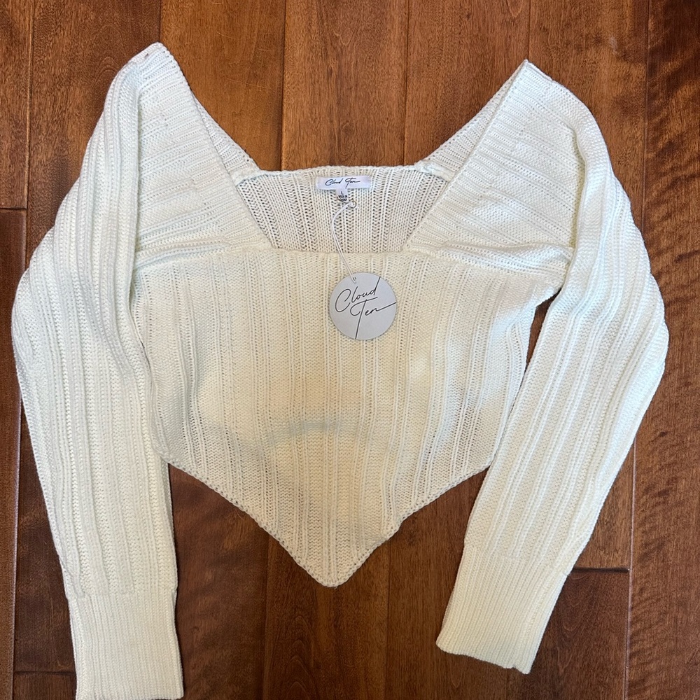 White Cropped Sweater